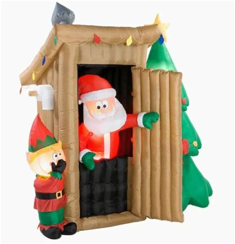 christmas santa animated outhouse elf airblown inflatable gemmy 6 5 ft 209 99 picclick