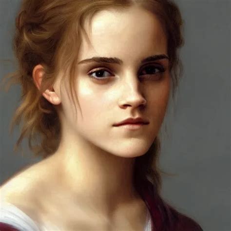 Krea Painting Of Emma Watson As Hermione Granger Extreme Close Up