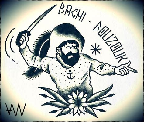 Awa Production Black Trad Tattoo Flash Capitaine Haddock Tattoo Flash