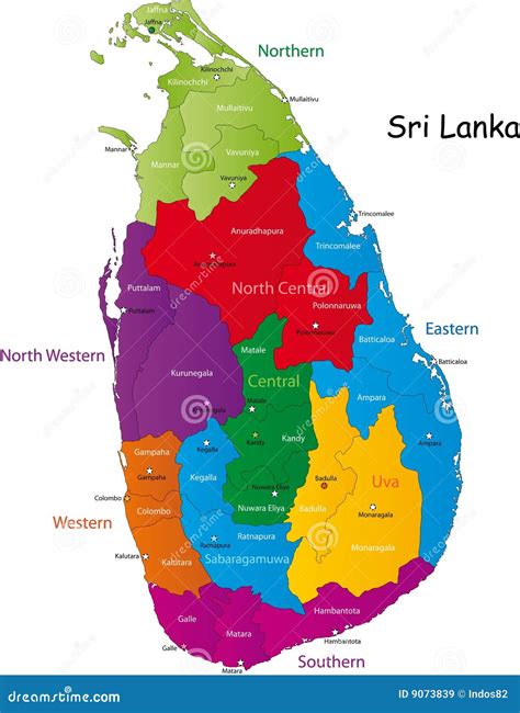 Sri Lanka Carte Provinces