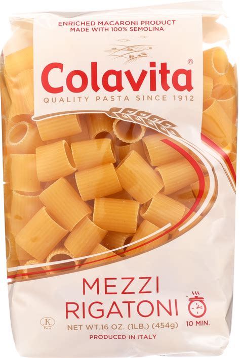 Colavita Mezzi Rigatoni Pasta 16 Ounce