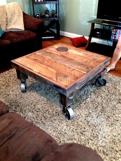 Gently used, vintage, and antique round coffee tables. Hand Made Industrial Feel Reclaimed Wood Coffee Table by ...