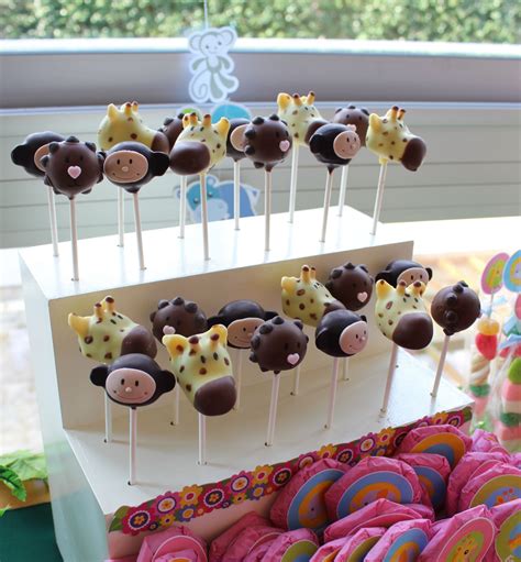 Jungle Animals Cake Pops By Violeta Glace Zoo Birthday Party Zoo