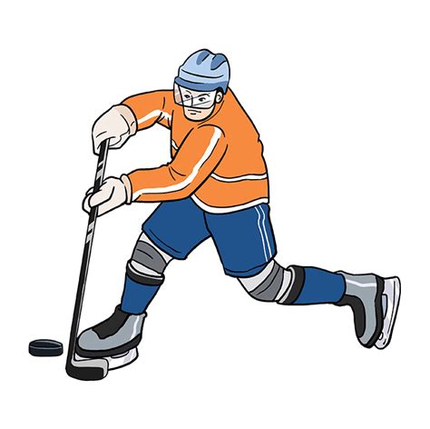 How To Draw A Hockey Player Drawing Tutorial Easy Easy Drawings