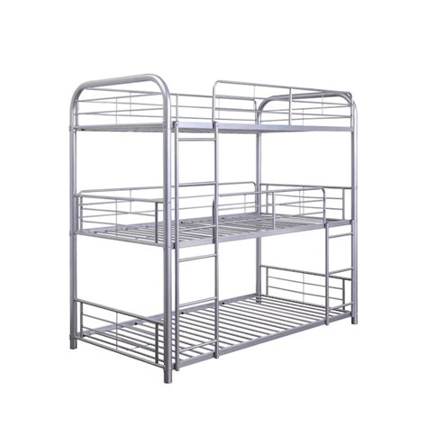Acme Furniture Cairo Silver Twin Over Twin Bunk Bed In The Bunk Beds Department At