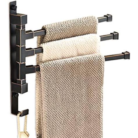 Oil Rubbed Bronze Swing Out Towel Racks For Bathroom Holder Wall