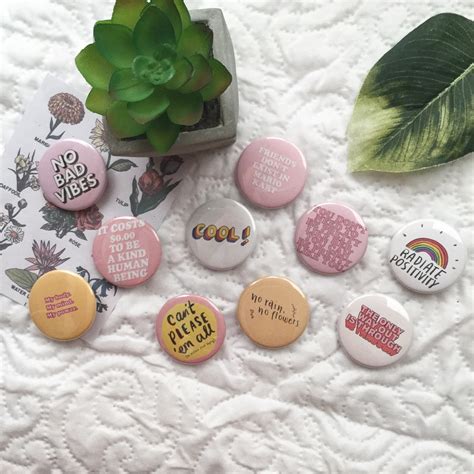 Tumblr Aesthetic Buttons Cute Buttons Positivity Buttons Etsy