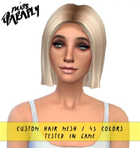 Miss Paraply Custom Hair Mesh Hairs 45 Colors • Sims 4 Downloads