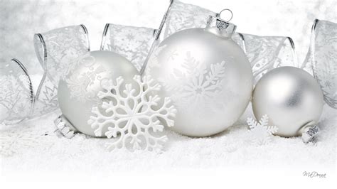 White And Silver Christmas Ornaments