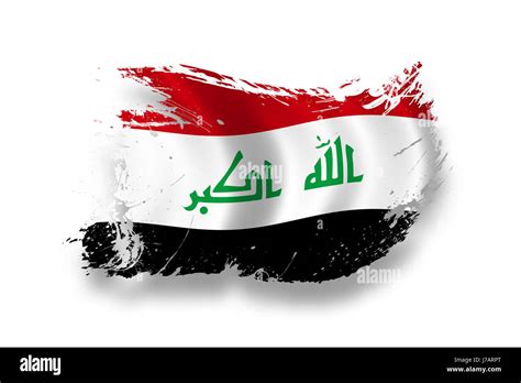 Flag National Iraq Flag Blow National Iraq Pictogram Symbol Pictograph