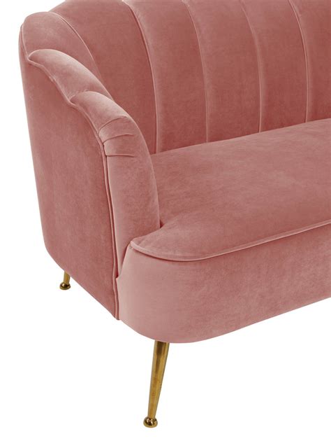 Blush Velvet Settee Luxe Furniture Inc