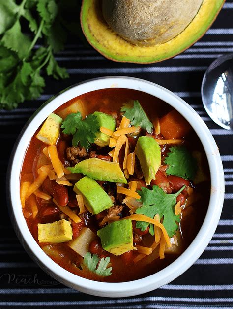 Im Back With A Bowl Of Chili Soup The Peach Kitchen