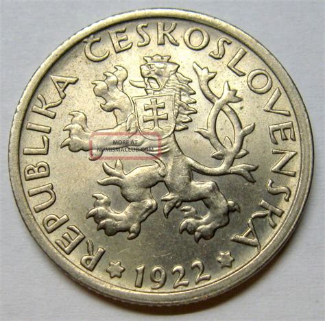 A commission is more suitable if you are changing a small amount of money and a fixed rate is better for larger amounts. Czechoslovakia 1 Koruna Coin 1922 Km 4 Au Luster