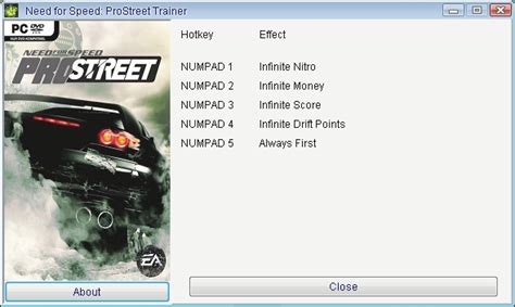 Need For Speed Prostreet Трейнер Trainer 5 [1 1] {grizzly } Читы чит коды