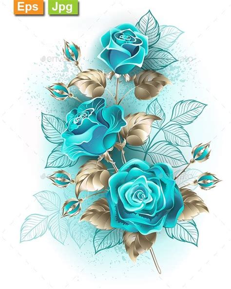 Bouquet Of Turquoise Roses Di 2020