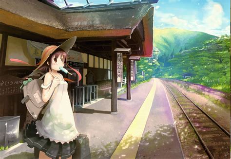 Anime Girls Train Station Wallpapers Hd Desktop And Mobile Backgrounds