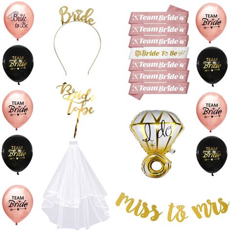 Rose Gold Bridal Shower Decoration Set Bachelorette Party Bride To Be