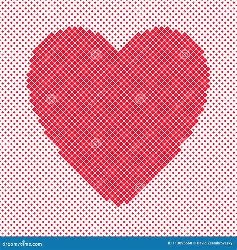 Heart Shaped Background Design From Red Squares Vector Graphic For