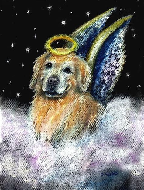 Golden Retriever Angel Mose Pastel By Darlene Grubbs Fine Art America