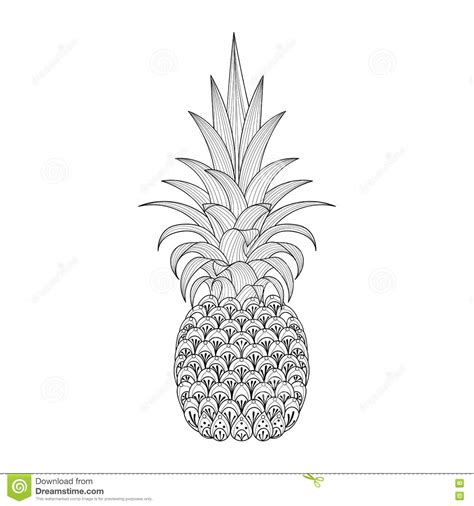 21 Inspirational Pictures Adult Coloring Page Zentangle Pineapple