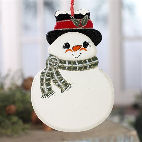 Snowman With Scarf Wood Ornament Signs And Ornaments Home Decor