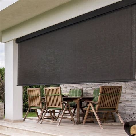 Motorized Outdoor Sun Shade With Aluminum Valance Bed Bath Beyond Patio Blinds