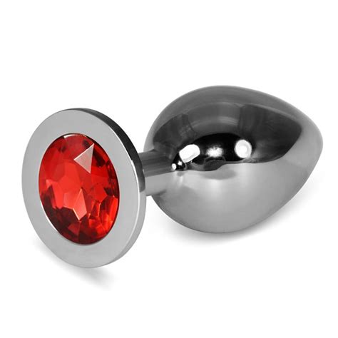 Metal Butt Plug Rosebud Classic With Red Jewel Size L Bdsm King Your Online Sextoys Store