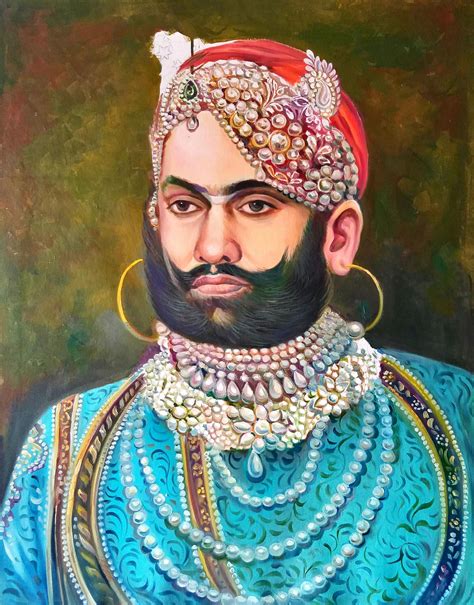 Indian King Painting World Famous Oil Painting Maharaja Etsy