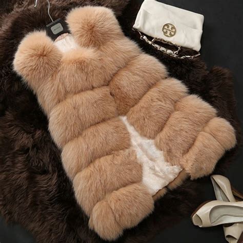 buy 2018 winter warm women faux fur vest artificial fox fur vests high grade