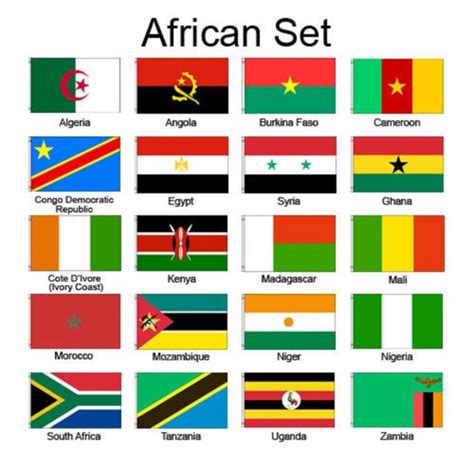 African Africa 3x5 Flag Set Of 20 Country Countries Polyester Flags