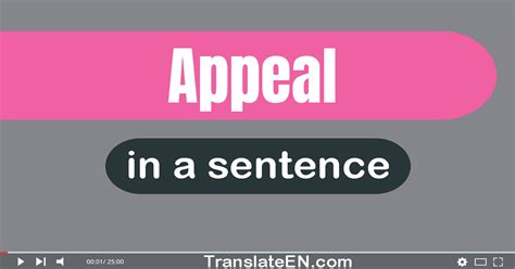 Use Appeal In A Sentence