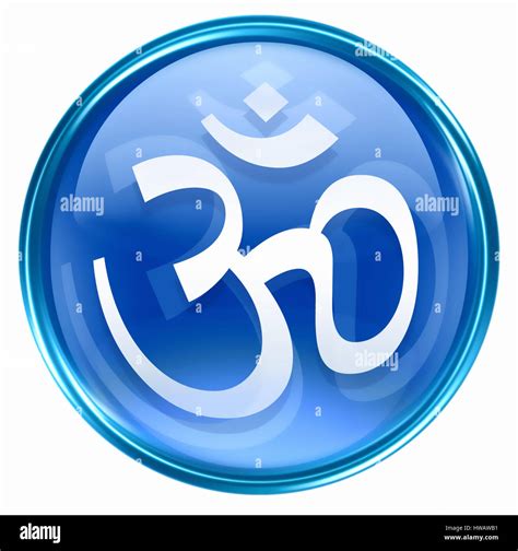 Om Symbol Icon Blue Isolated On White Background Stock Photo Alamy