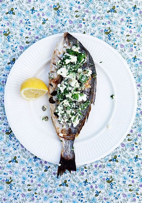 Roasted Sea Bass With Feta And Herbs License Images 11157439 Stockfood