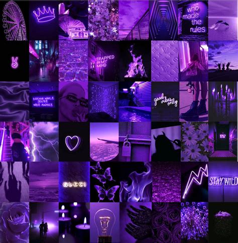 Aesthetic Purple Collage Laptop Wallpaper