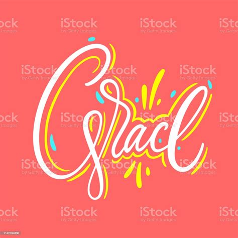Grace Hand Drawn Vector Lettering Motivational Inspirational Quote