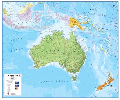 Wall Map of Australia - Large Laminated Political Map