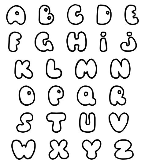 Printable Bubble Letters Alphabet In 2021 Font Styles Alphabet