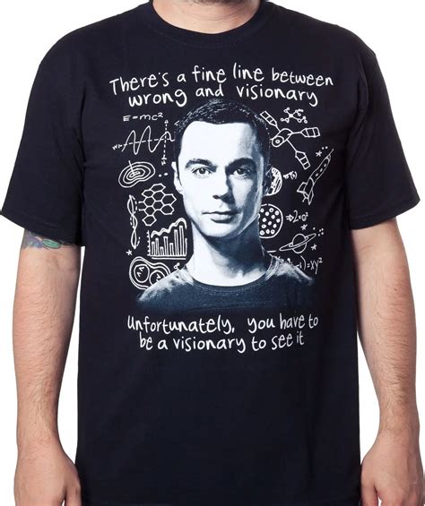 The Big Bang Theory T Shirt Sheldon Cooper Visionary Funny Shirts S 2xl