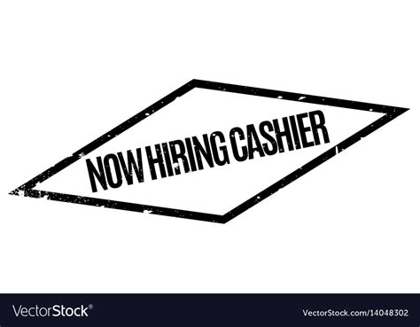 Now Hiring Cashier Rubber Stamp Royalty Free Vector Image