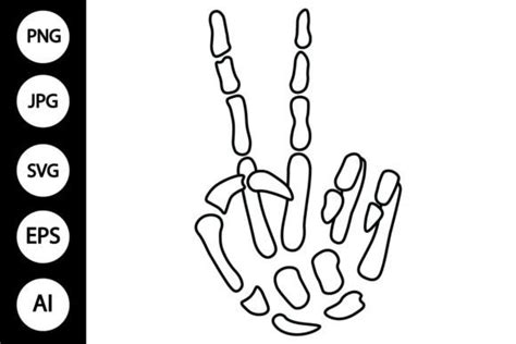 Peace Skeleton Hand Svg Graphic By Mydigitalart13 · Creative Fabrica