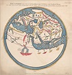 Map of the world originally drawn in the 11th century, taken from an ...