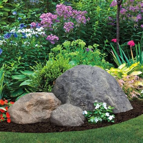 Black Mulch Accents Landscaping With Boulders Rock Garden Landscaping Backyard Landscaping