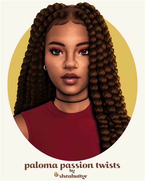 Paloma Passion Twists Sheabuttyr Sims Hair Sims 4 Afro Hair Sims