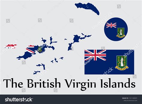 Shape Map Flag British Virgin Island Stock Vector Royalty Free 1721100931