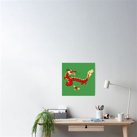 8 Bit Dragon Poster By Moppo Redbubble