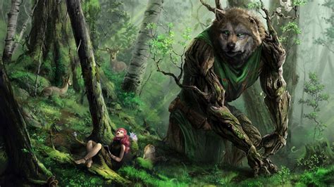 Forest Digital Art Fantasy Art Wolf Jungle Mythology Rainforest Gunnerkrigg Court