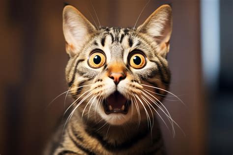 Premium Ai Image Surprised Cat Expression Generative Ai