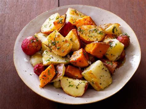 Mixed Roasted Potatoes With Herb Butter Recipe Sandra Lee Food Network
