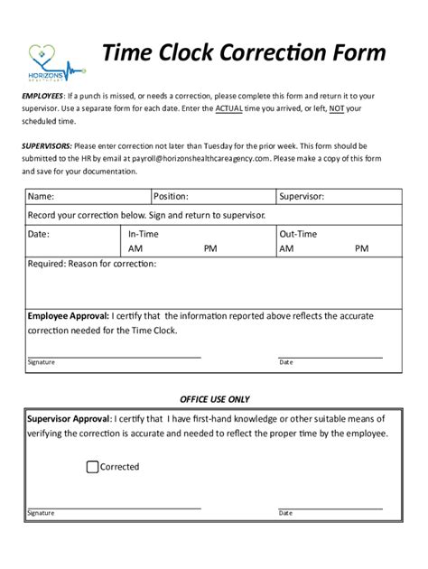 Fillable Online 2010 Time Clock Missed Punch Request Form Fill Online