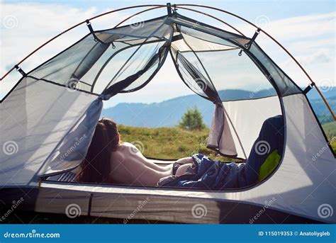 Attractive Naked Woman In Camping Stock Image Image Of Equipment Free